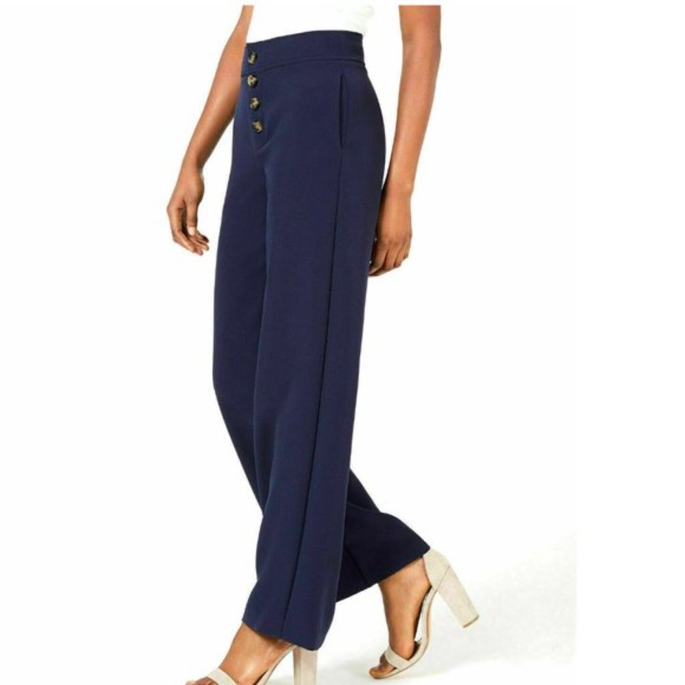 Lucy Paris Diane Button-Front Wide Pants. XS - Picture 3 of 8